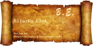Bilszky Elek névjegykártya