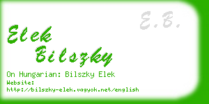 elek bilszky business card